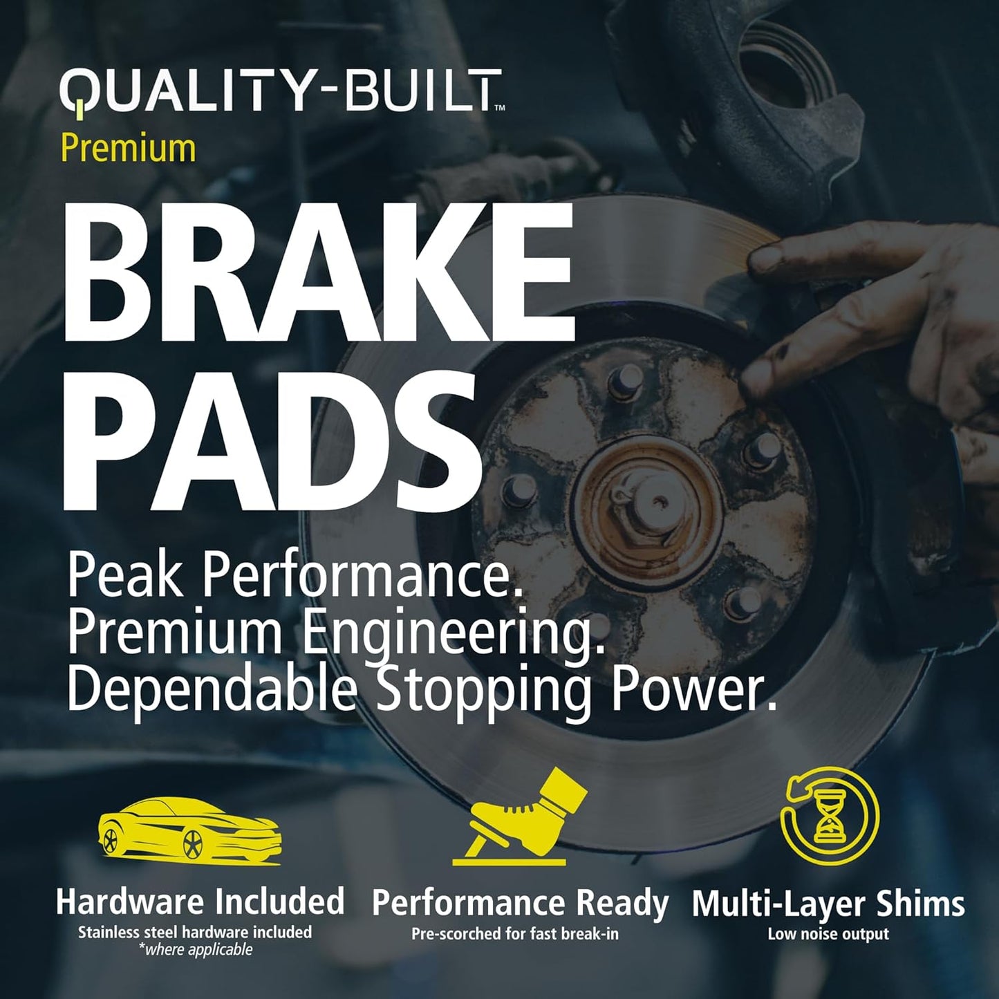 Premium Ceramic Front Brake Pads (1001-1791C) Compatible with Ford Mustang 2015-2023