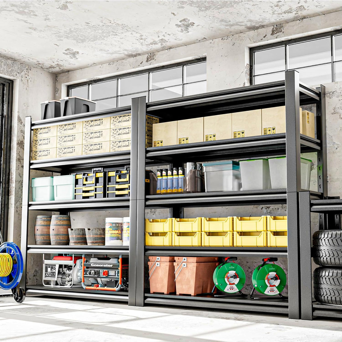 Storage Shelves Garage Shelving Heavy Duty - 72''H Shelves Adjustable 5 Tier Metal Shelving Unit Storage Rack Industrial Shelving Utility Shelf for Garage 16" D x36 W x72 H